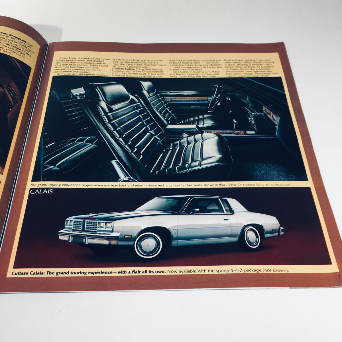 Interior design of the 1980 Oldsmobile Cutlass Calais, emphasizing sporty bucket seats and modern aesthetics.