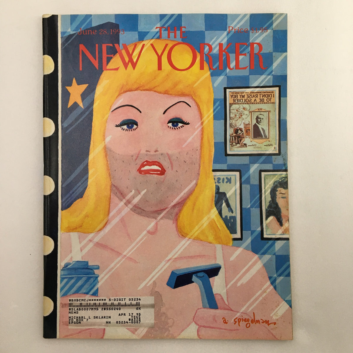 The New Yorker Full Magazine June 28 1993 - Cover featuring striking artwork by Art Spiegelman, depicting a woman with blonde hair holding a razor.