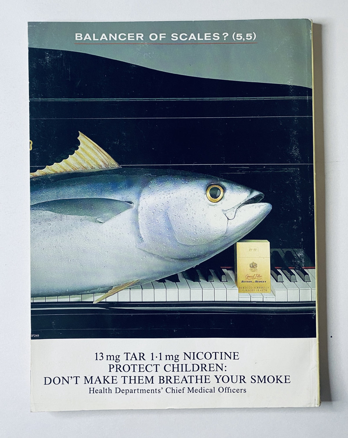 CAR Magazine April 1994 back cover with an artistic illustration of a fish on a piano, promoting awareness against smoking with the message 'Don't Make Them Breathe Your Smoke'.