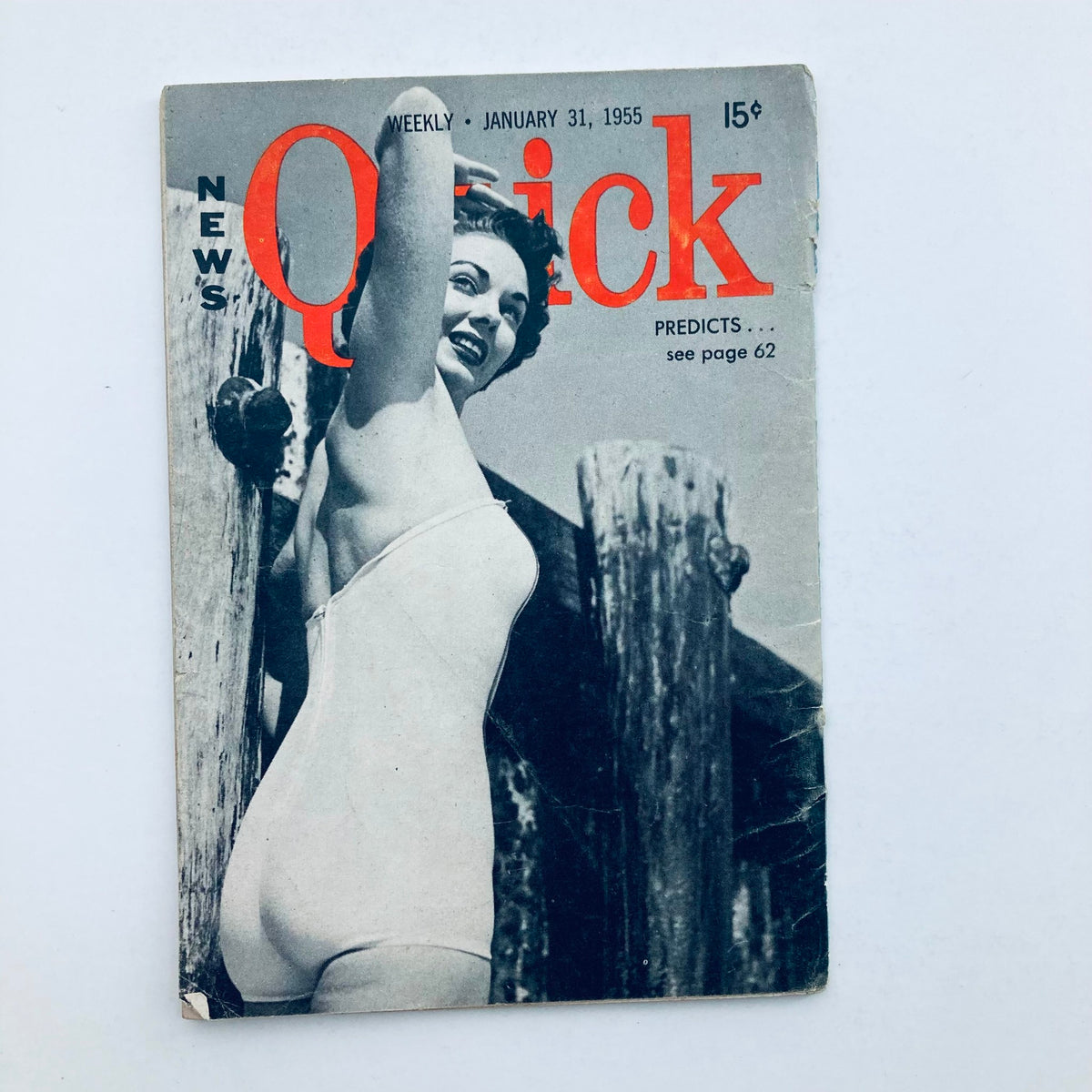 Cover of VTG Tempo & Quick Magazine January 31 1955 Vol 4 No. 5 featuring an iconic image of actress Jane Russell, embodying the style of the 1950s.