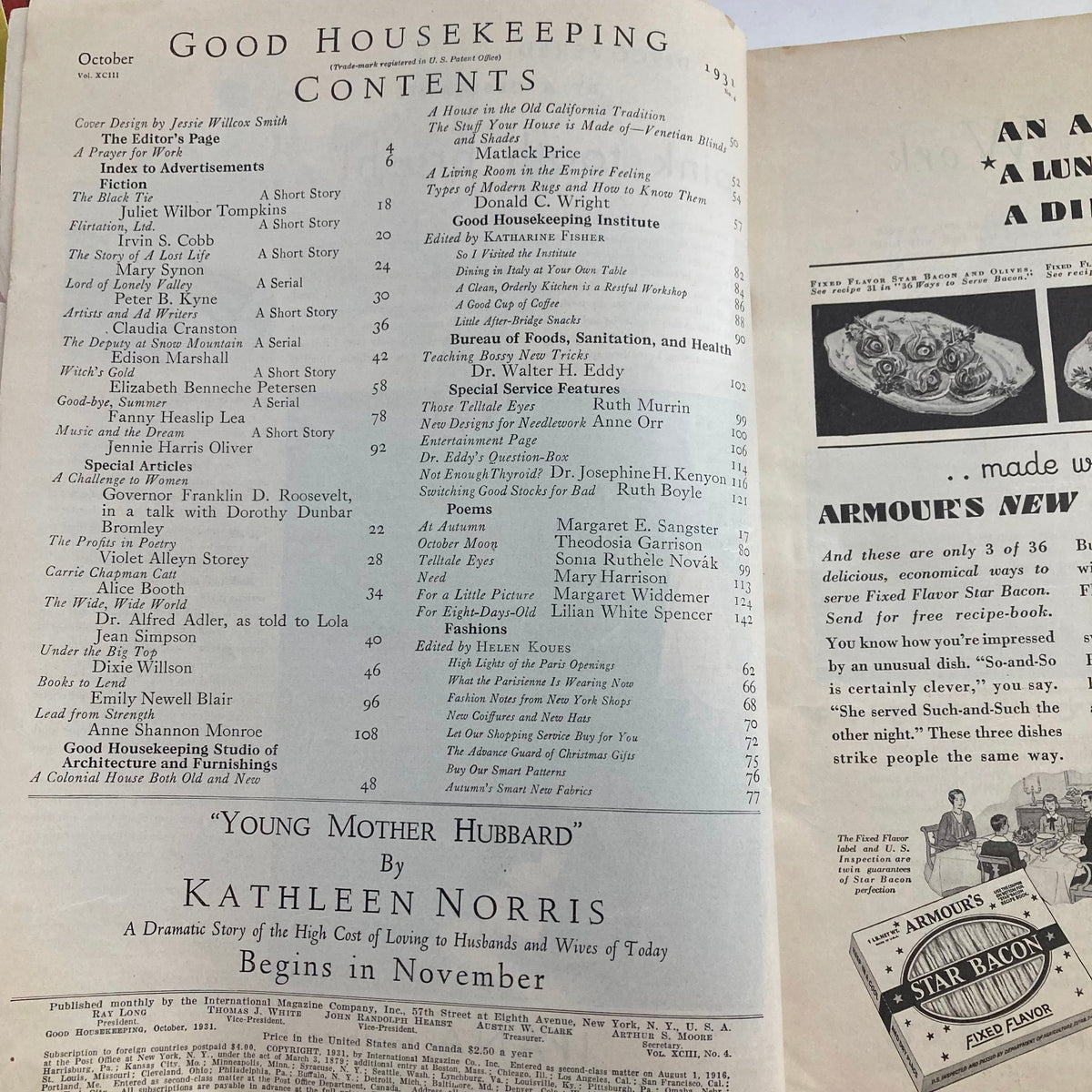 Vintage Good Housekeeping Magazine October 1931 The First French Fashions No Label