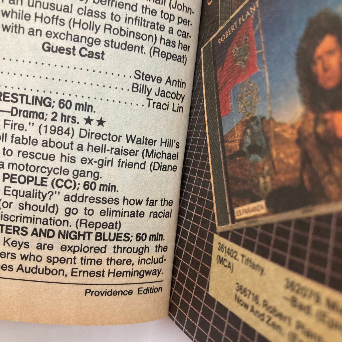 Inside page of TV Guide Magazine July 23, 1988, showcasing a listing of TV programs including guest cast details, highlighting the magazine's focus on television content and cultural themes.