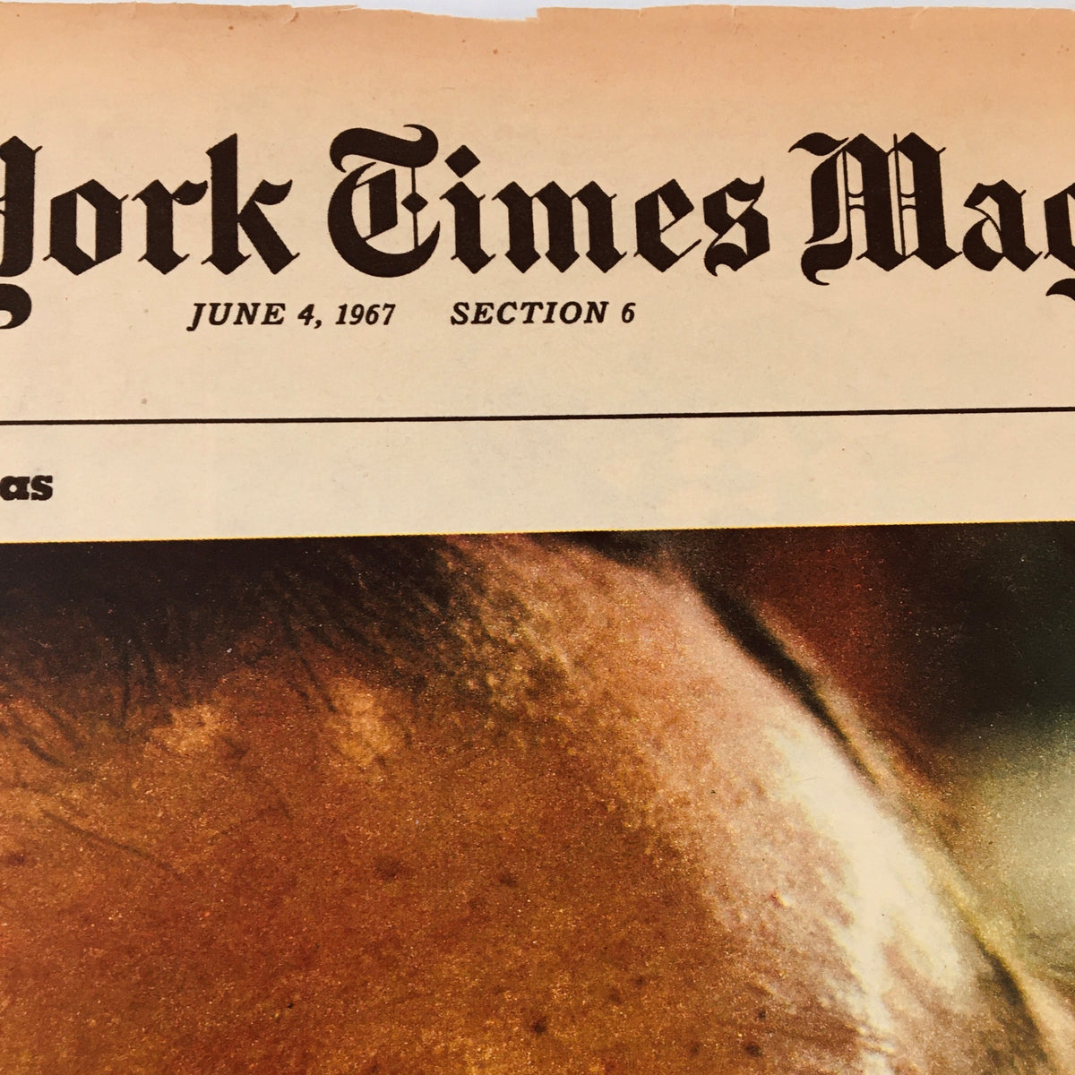 The New York Times Magazine June 4 1967 Justice Abe Fortas Cover showcasing the magazine's title and date in a vintage style.