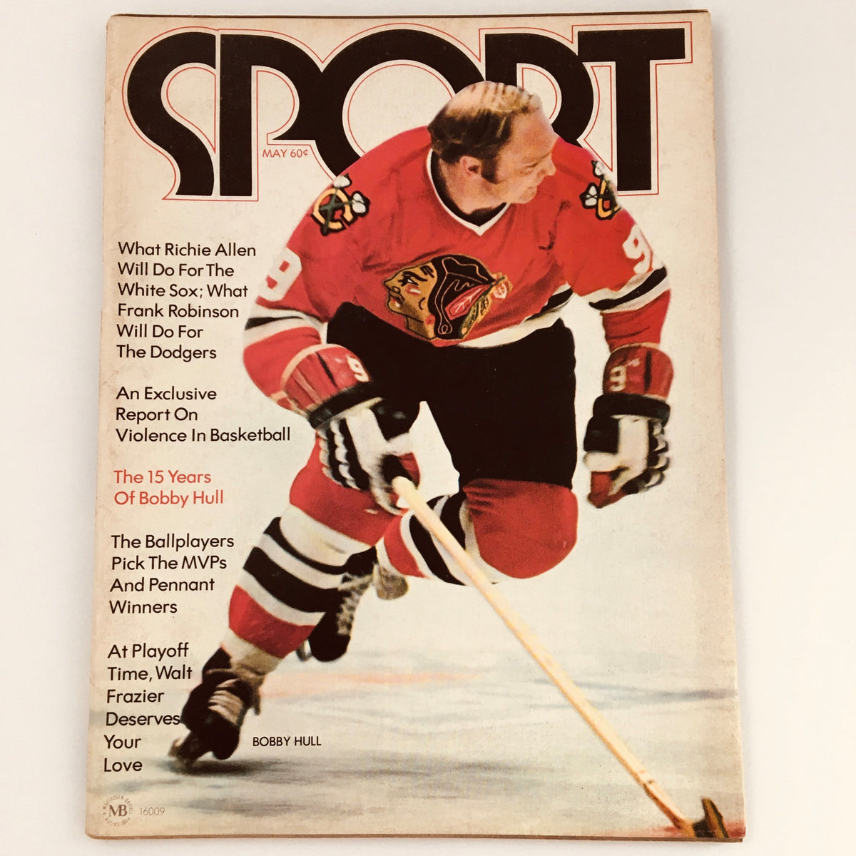 VTG Sport Magazine May 1972 Volume 53 Issue 5 featuring Bobby Hull on the cover, showcasing the legendary hockey player in action with a bold headline.