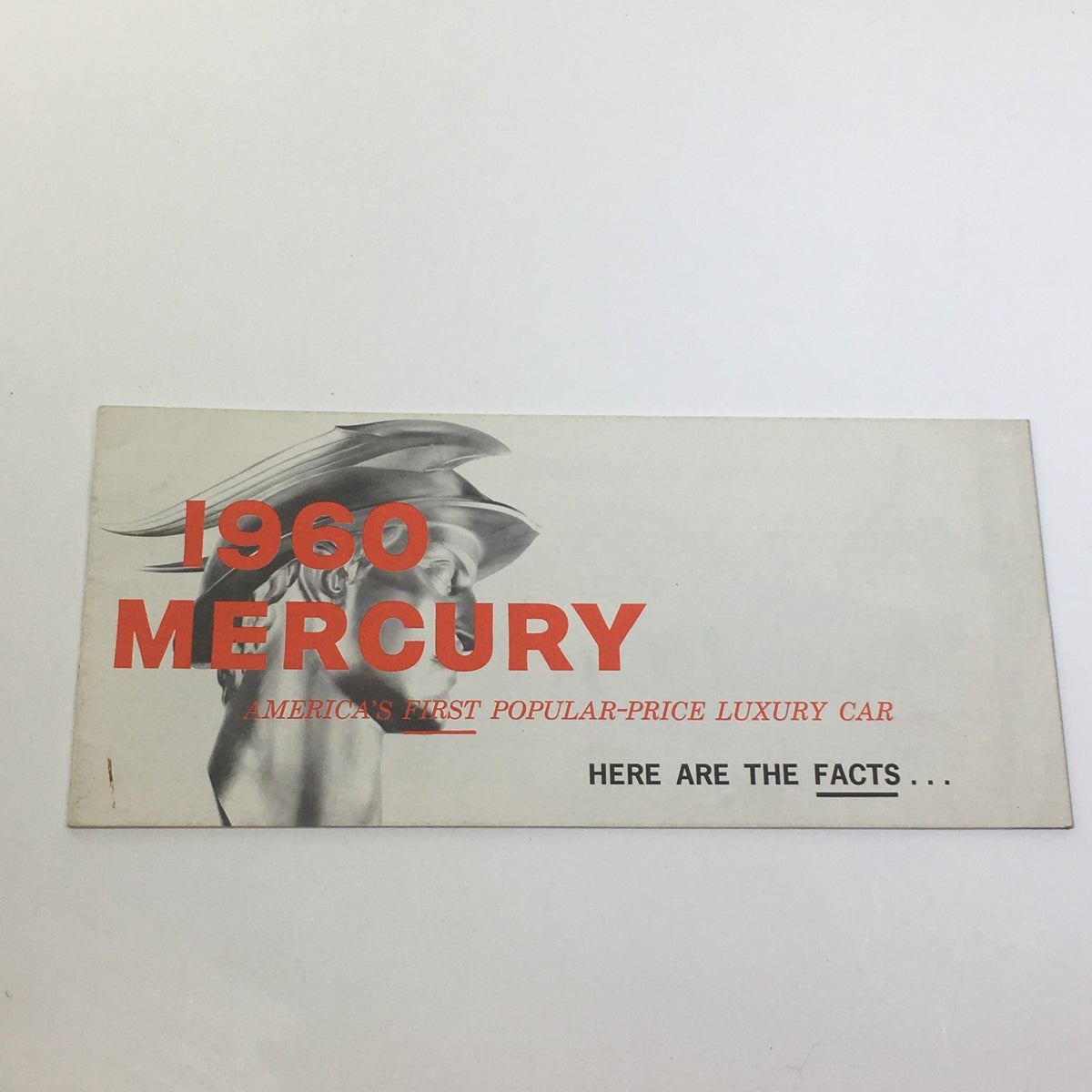 1960 Mercury Sleek-Line Styling V8 Engines Car Catalog Brochure showcasing the front cover with bold text and classic design.