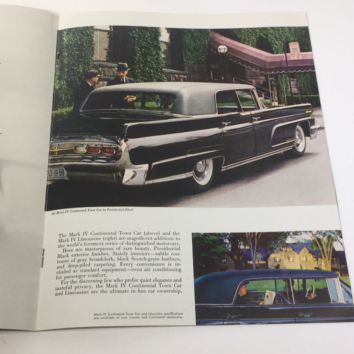 Side view of the 1959 Lincoln The Mark IV Continental Turbo-Drive, showcasing the elegance of the Town Car style.