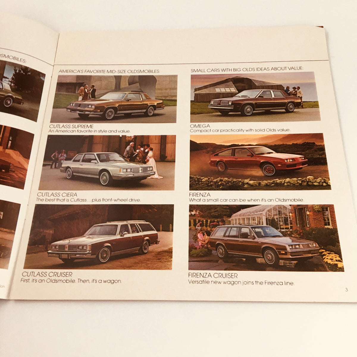 Feature page from the 1983 Oldsmobile Cutlass Ciera, Supreme & Cruiser Brochure displaying descriptions and images of Cutlass models.
