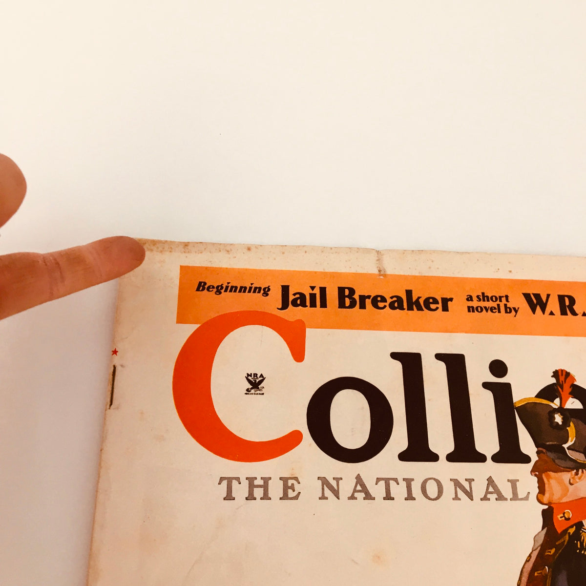 Cover of VTG Collier's Magazine July 7 1934 featuring 'Beginning Jail Breaker' by W.R. Burnett, highlighting the title in bold typography.