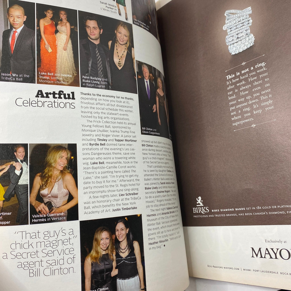 W Magazine May 2009, inside spread showcasing the Artful Celebrations section with prominent figures in creative industries.