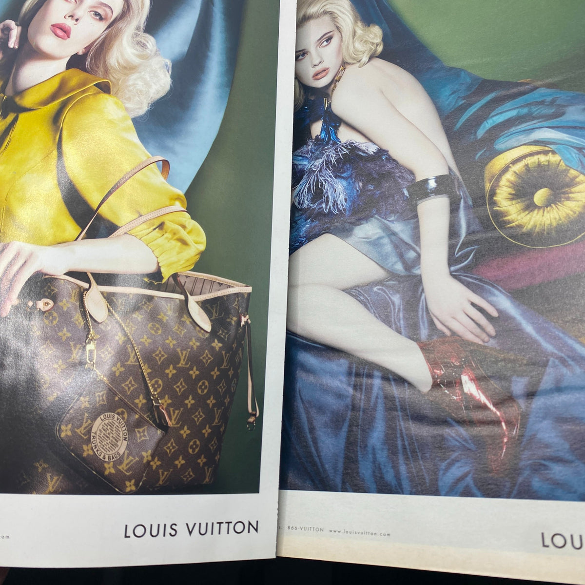 Louis Vuitton fashion advertisement highlighting luxury handbags and high-fashion styling, featured in W Magazine September 2007.