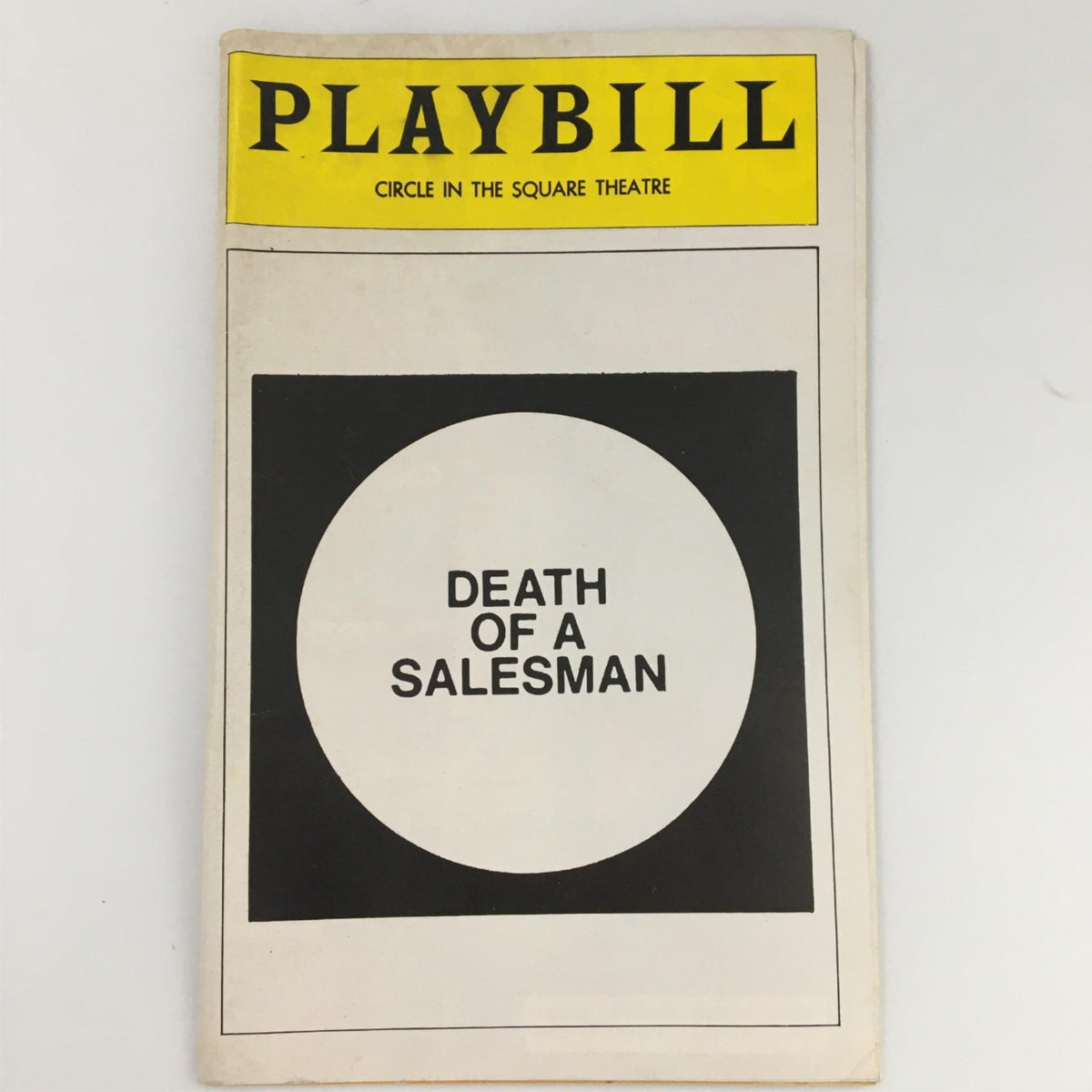 1975 Playbill from Circle In The Square Theatre featuring 'Death of a Salesman' with a minimalistic cover design, showcasing its significance in American theater history.