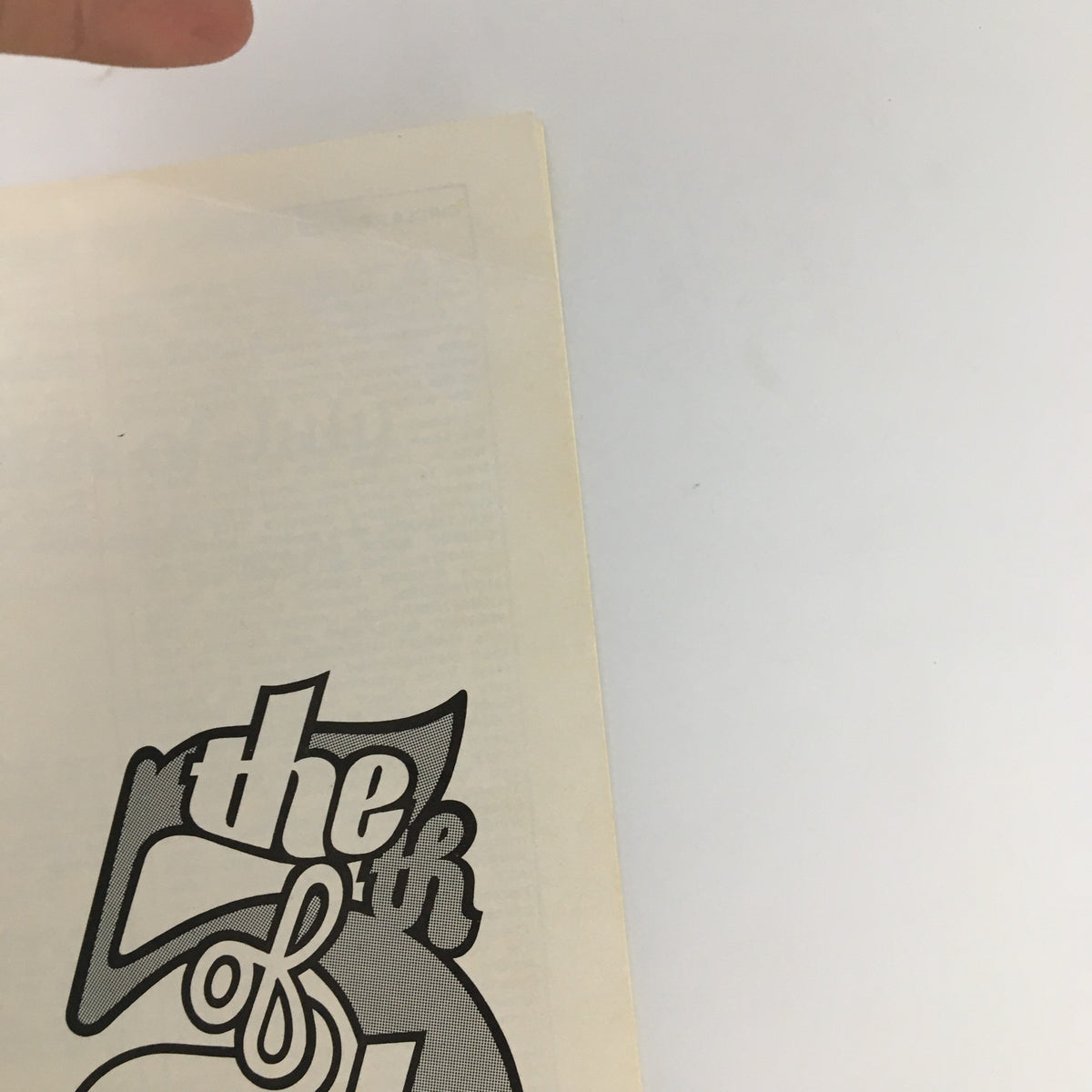 Side view of the 1978 Circle Repertory Company program for The 5th of July, highlighting the top section and logo.