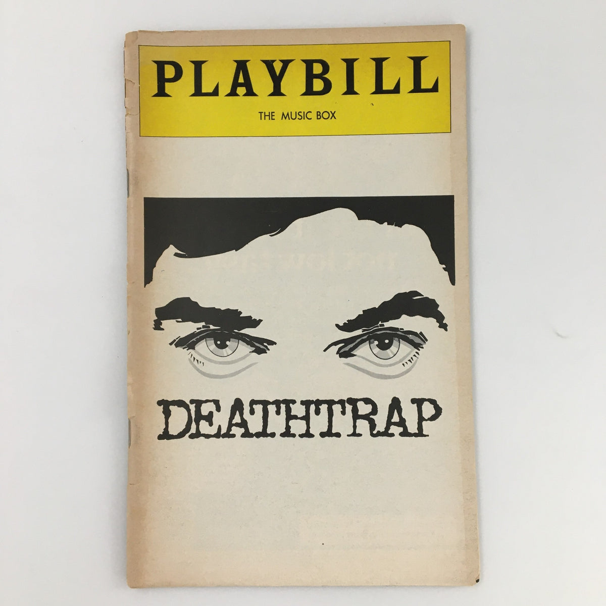 1978 Playbill for 'Deathtrap' featuring iconic cover art with stylized eyes and title, showcasing the Broadway production.