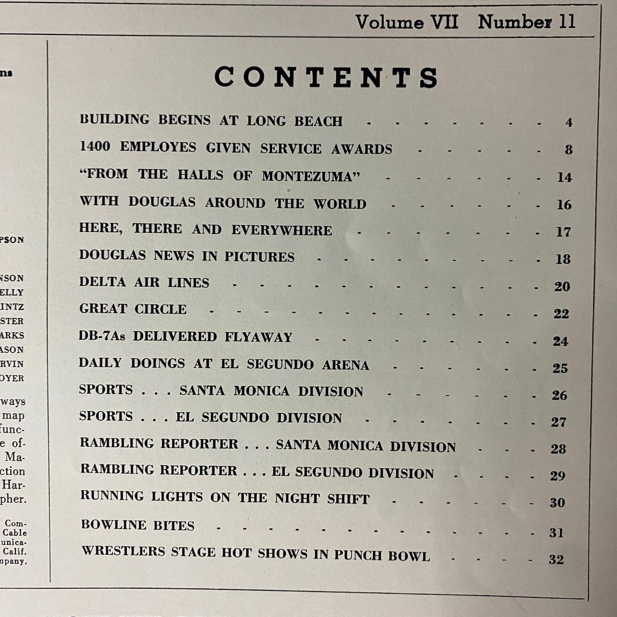 Douglas Airview Magazine November 1940 Halls of Montezuma No Label VG