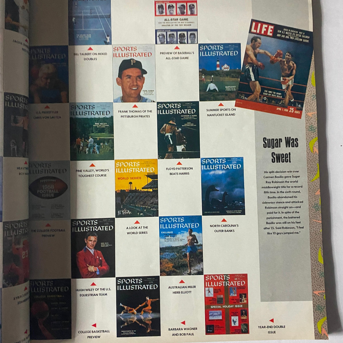 Sports Illustrated Magazine March 28, 1990, showcasing iconic cover art and a collection of celebrated articles commemorating 35 years of sports history.