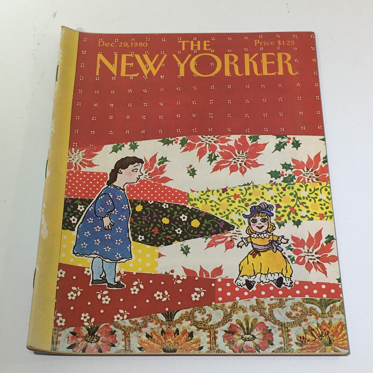 The New Yorker Magazine Cover - December 29, 1980, features a colorful theme illustration by William Steig, depicting two children amidst floral patterns.