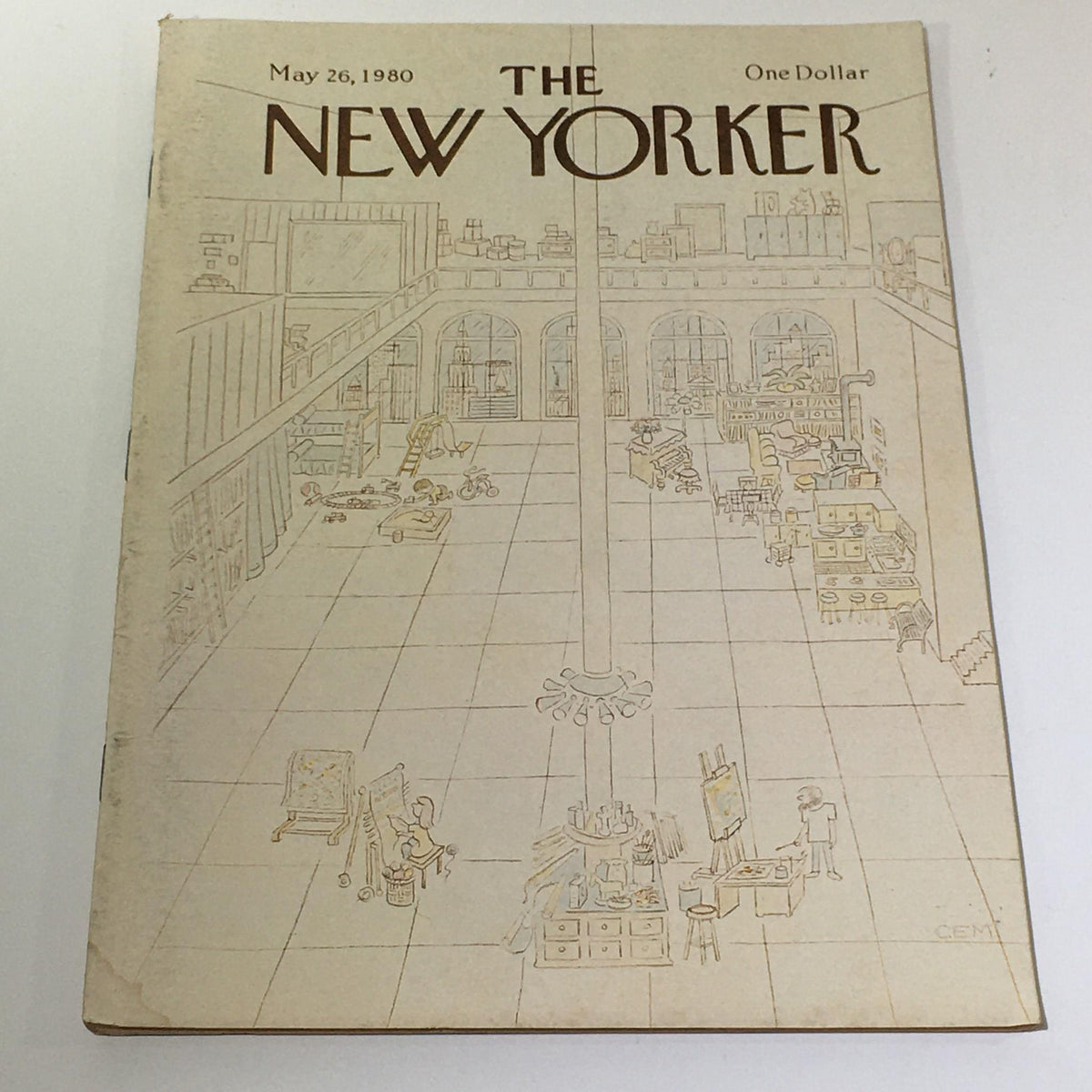 The New Yorker Magazine May 26 1980 Full Theme Cover by Charles E. Martin, showcasing a vintage illustrated cover with a detailed scene from an artistic space.