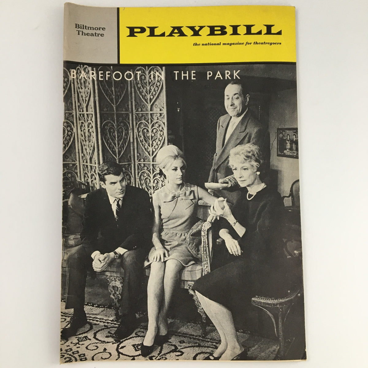 1967 Playbill for 'Barefoot in the Park' at Biltmore Theatre featuring cast photo including Judd Hirsch and Joseph Keating, capturing the essence of classic 1960s theatre.