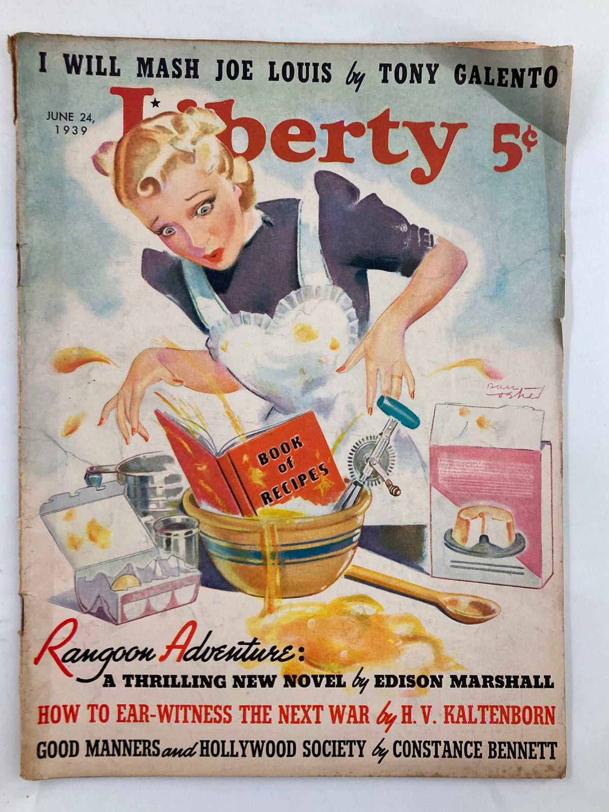 Vintage Liberty Magazine June 24 1939 How To Ear-Witness Next War No Label