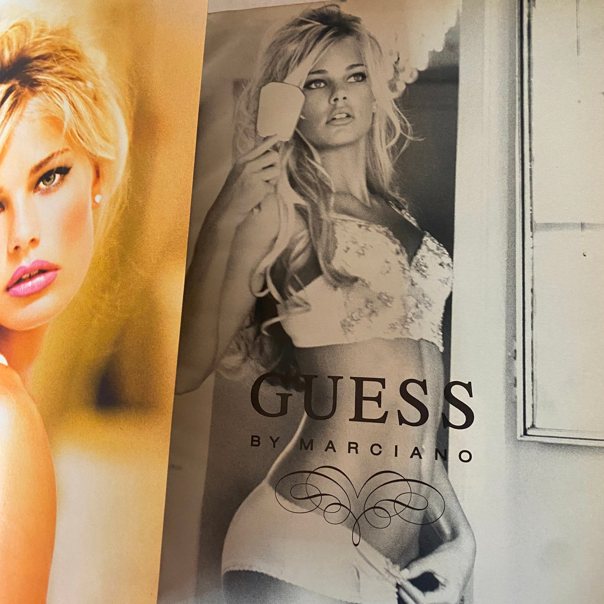 W Magazine May 2006 Meryl Streep and Lindsay Lohan Cover displaying an advertisement for Guess by Marciano featuring a model.