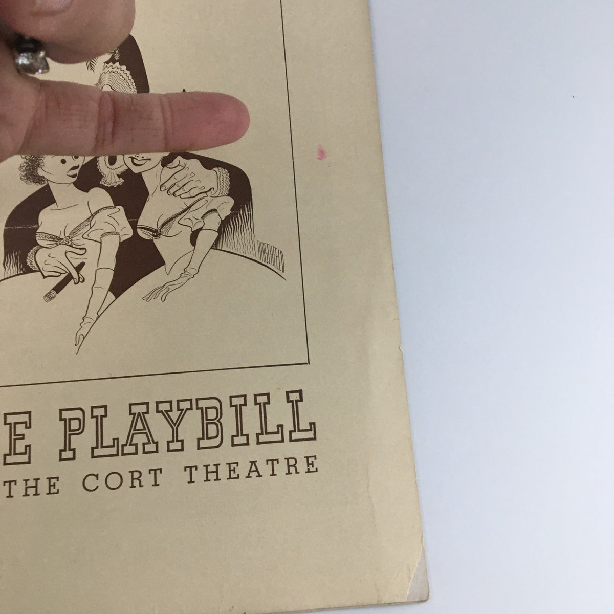 Close-up of the 1940 Playbill for the Cort Theatre production of 'Charley's Aunt', showcasing details of the illustrated cover design.