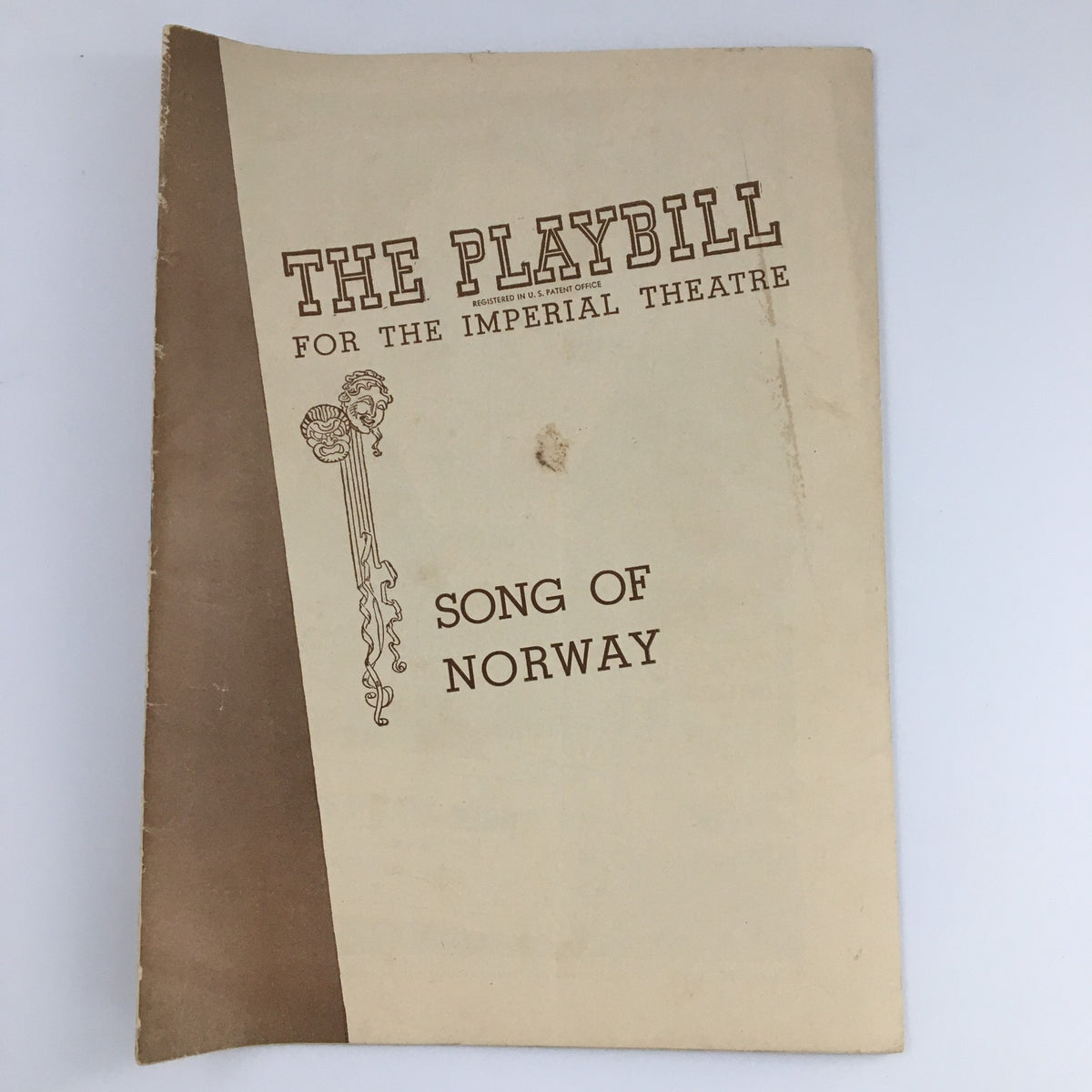 1945 Playbill for the Imperial Theatre 'Song of Norway' featuring a vintage design with the title prominently displayed.