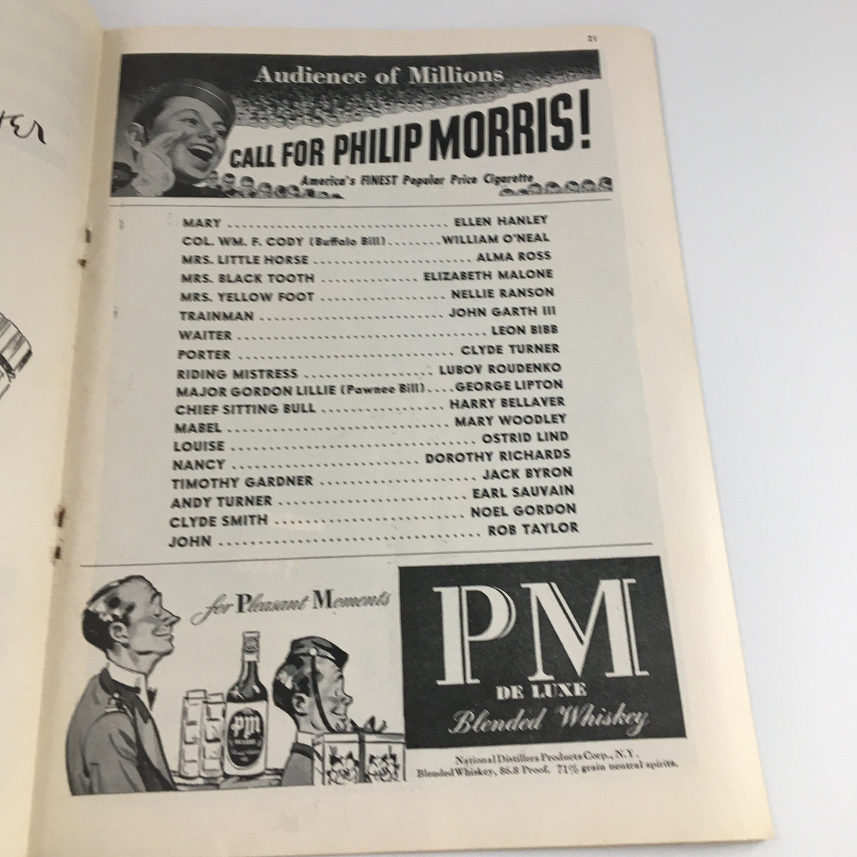 Another advertisement page from the 1946 'Annie Get Your Gun' Playbill showcasing product placements.