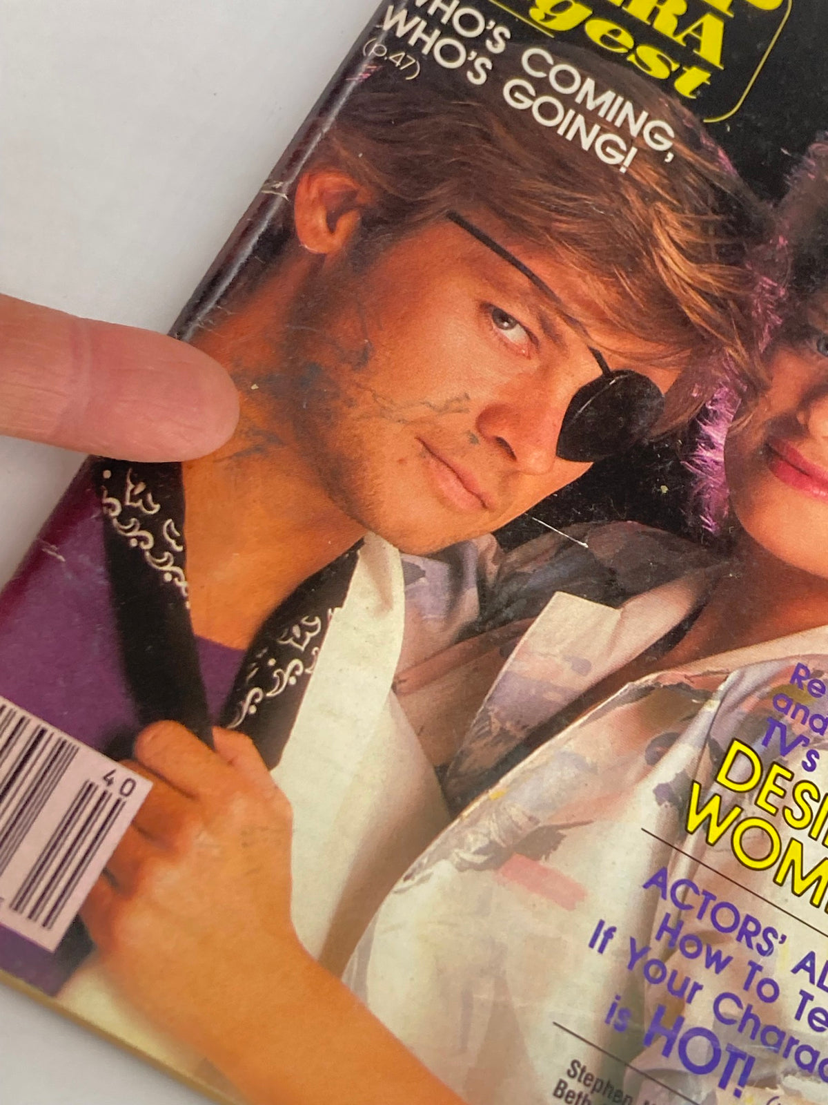 Cover of VTG Soap Opera Digest October 7 1986 featuring Stephen Nichols and Mary Beth Evans, highlighting who's coming and going in soap operas.