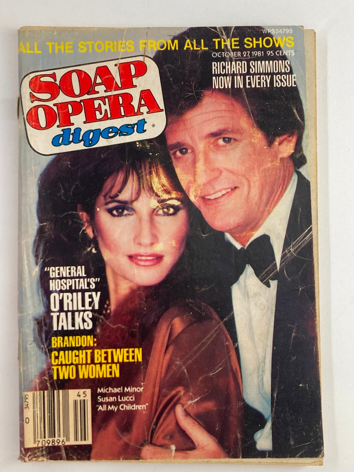 Cover of VTG Soap Opera Digest October 27 1981 featuring Michael Minor and Susan Lucci, showcasing soap opera highlights.