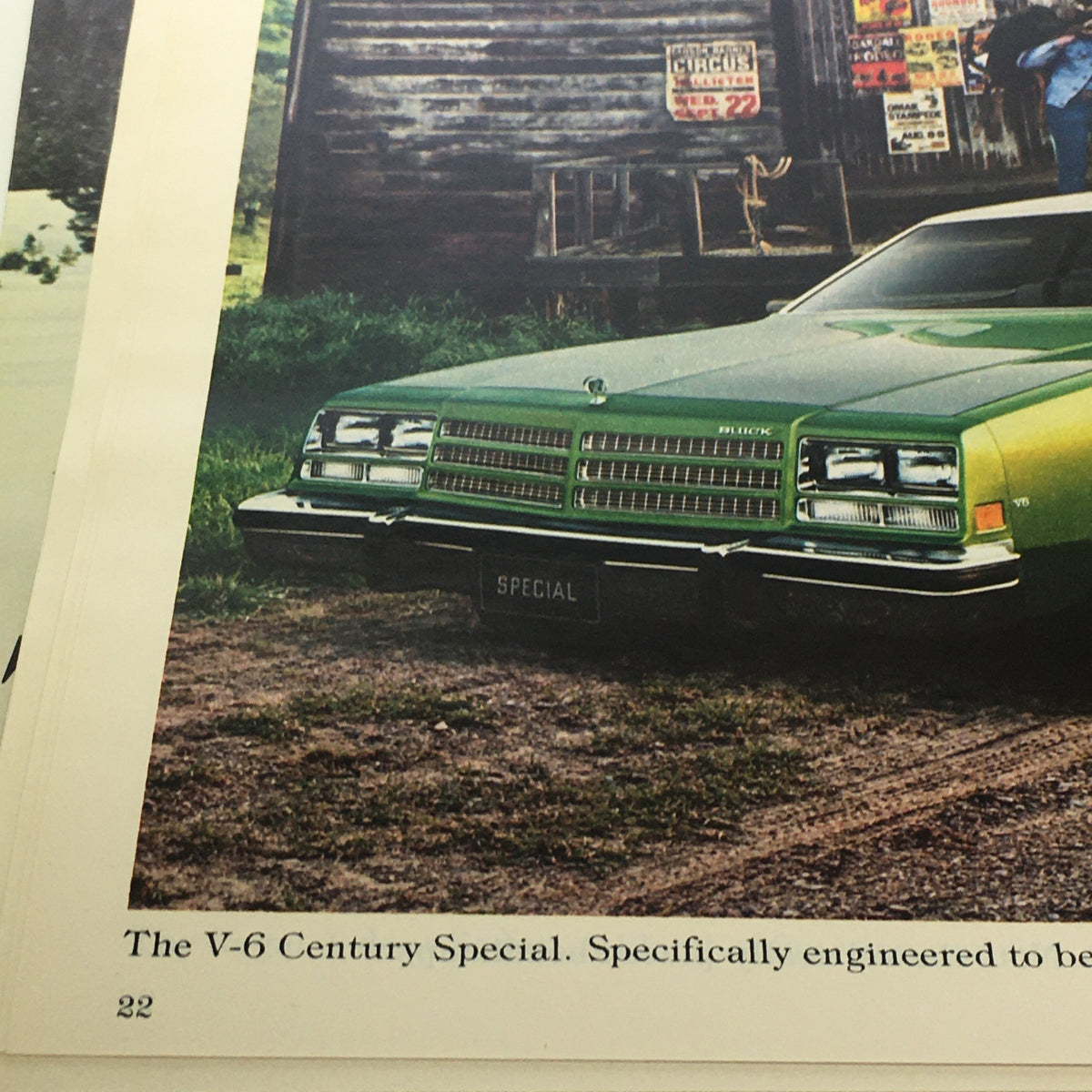 1976 Buick The Century Coupe V-6 Special model, emphasizing its distinct grille and engineered performance.