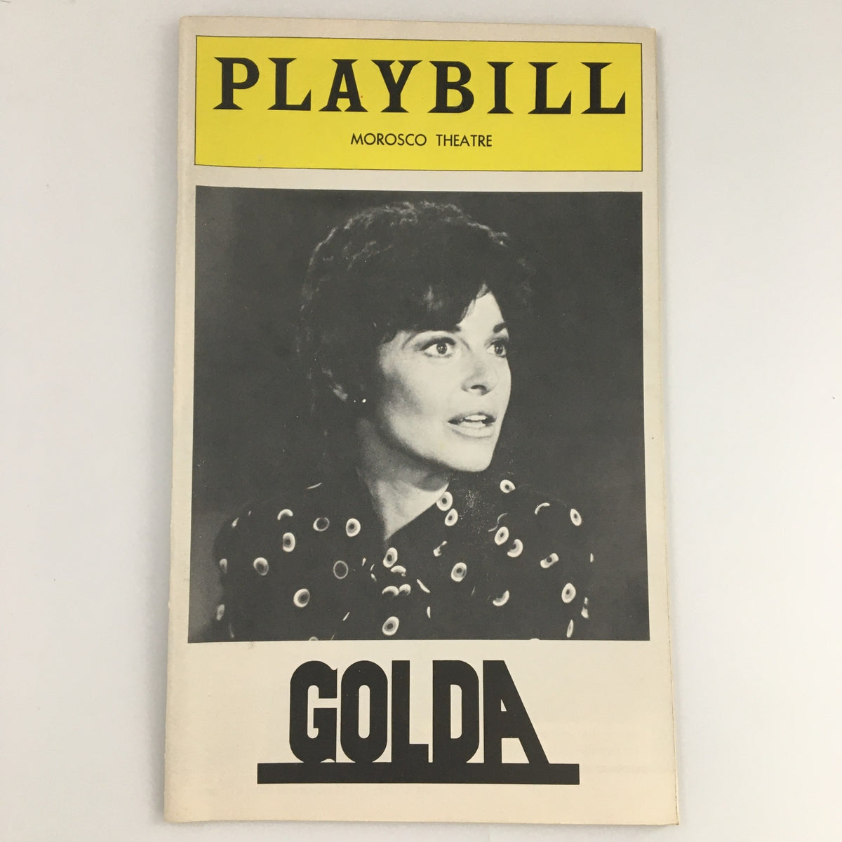 1977 Playbill Morosco Theatre 'Golda' featuring Anne Bancroft on the cover, highlighting her iconic role.
