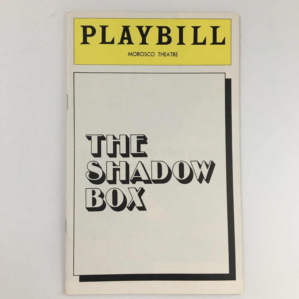 1977 Playbill for 'The Shadow Box' at Morosco Theatre, showcasing the iconic title and vintage design.