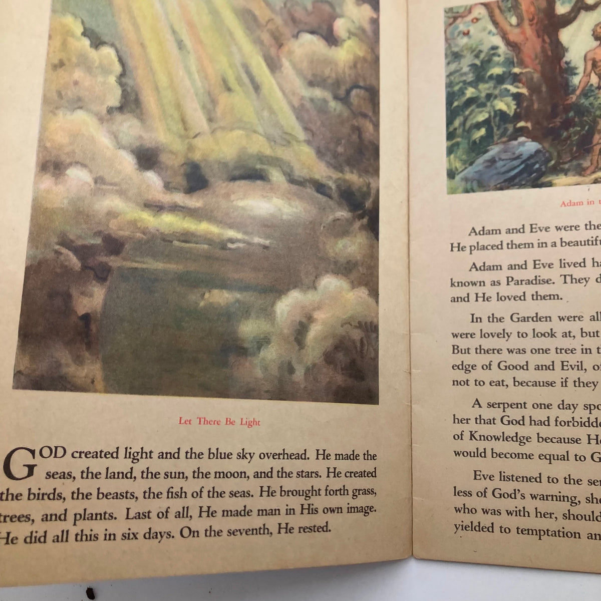 Vintage 1942 In The Beginning Let There Be Light Bible Stories Book