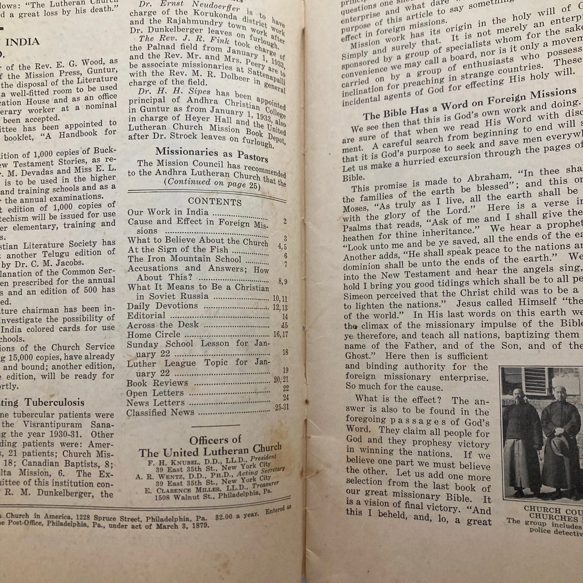 Vintage The Lutheran Magazine January 12 1933 The Fields Snow-Covered No Label