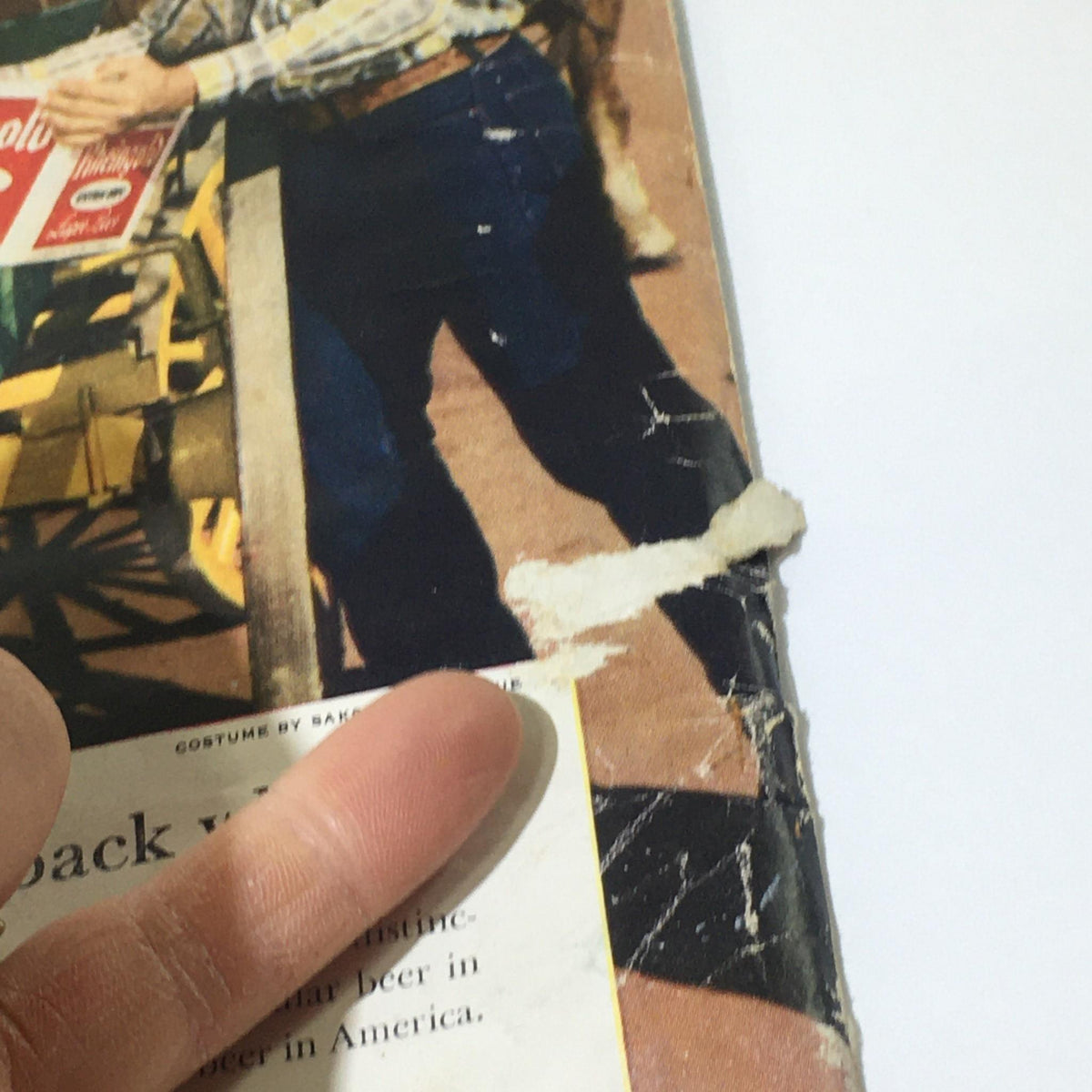 Image showing the back cover of The New Yorker magazine from June 27, 1959, featuring wear and tear typical of vintage periodicals with an advertisement visible.