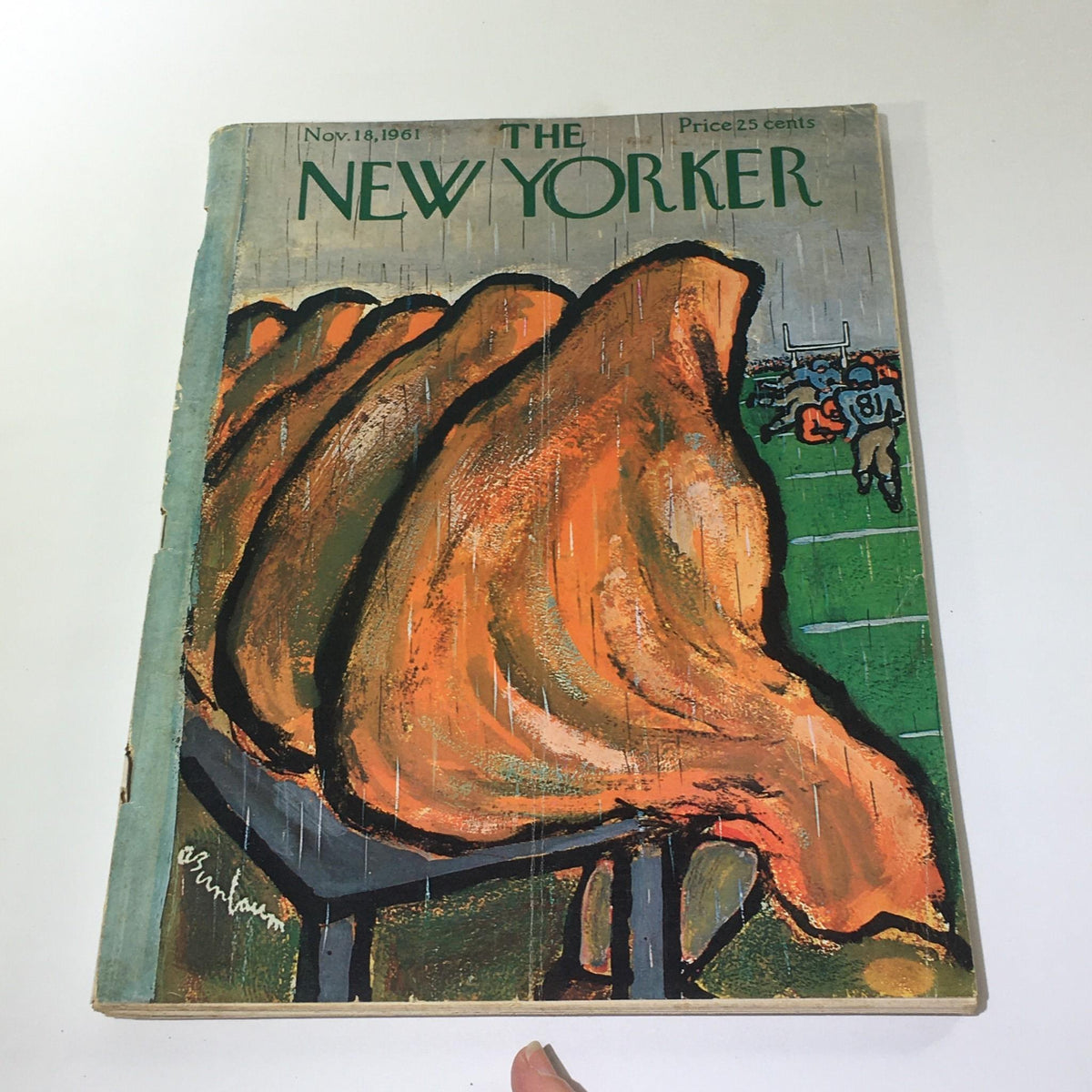 The New Yorker: November 18 1958 Full Magazine displaying Abe Birnbaum's creative cover art, highlighting vintage aesthetics and cultural reflections of the era.