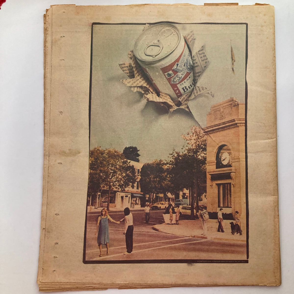 Vintage Rolling Stone Magazine Issue 329 cover featuring an artistic depiction of a can bursting through the page, capturing the vibrant essence of music culture from the 1980s.