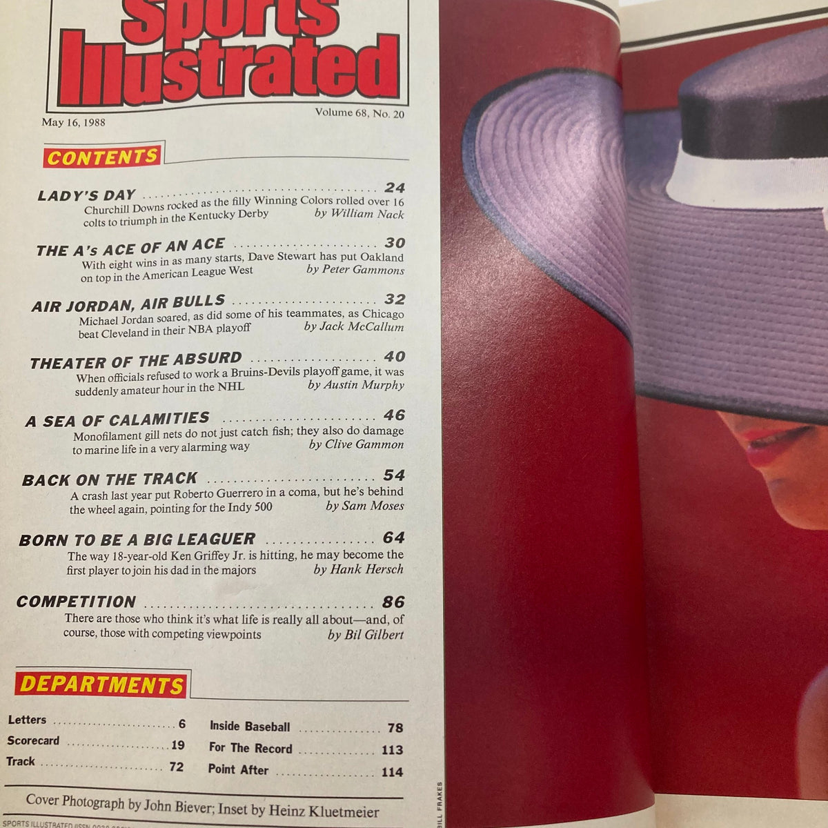 Contents page of Sports Illustrated Magazine May 16 1998, Volume 68, Issue #20, highlighting articles including 'Air Jordan, Air Bulls' and featuring Michael Jordan.