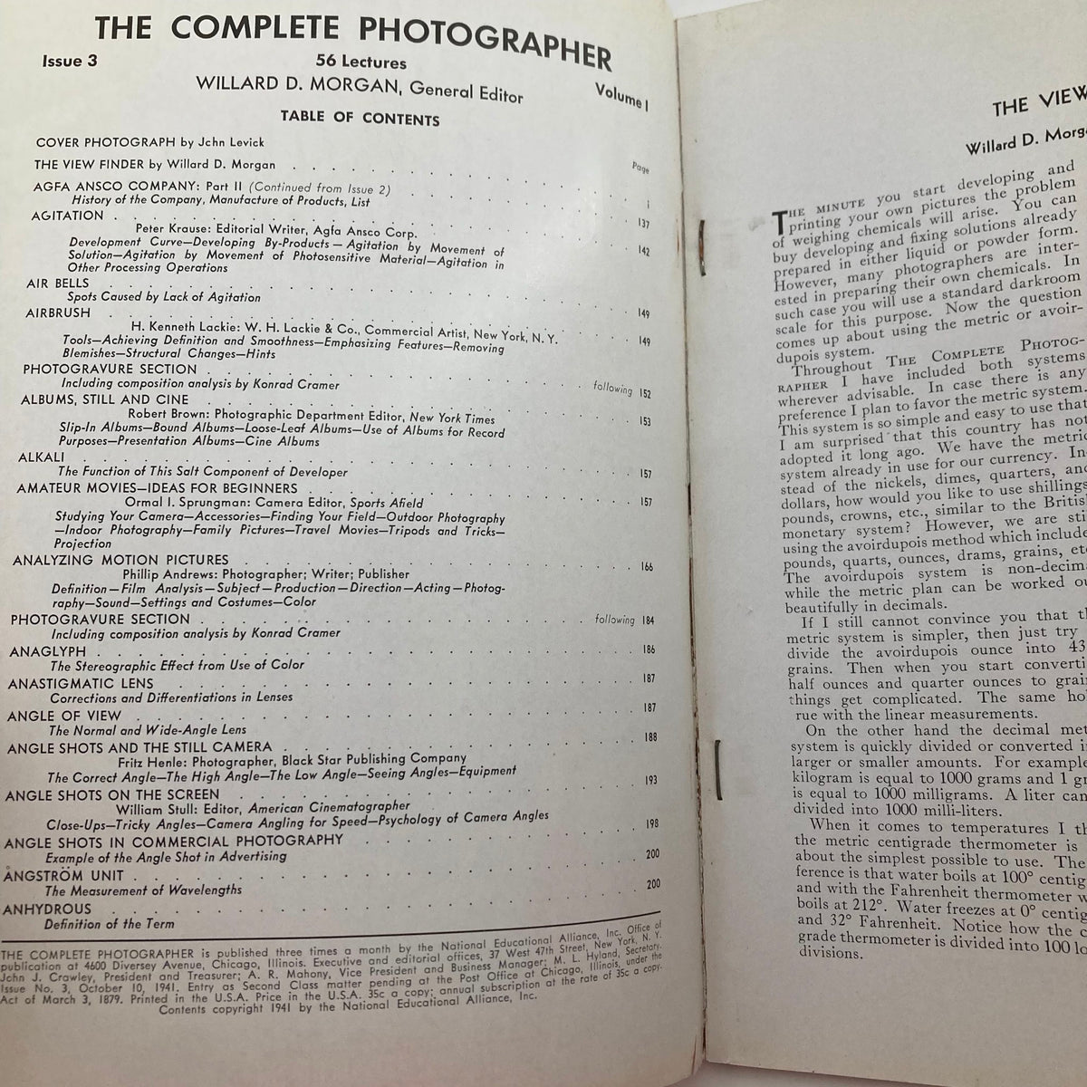 The Complete Photographer Magazine October 10 1941 Amateur Movies No Label