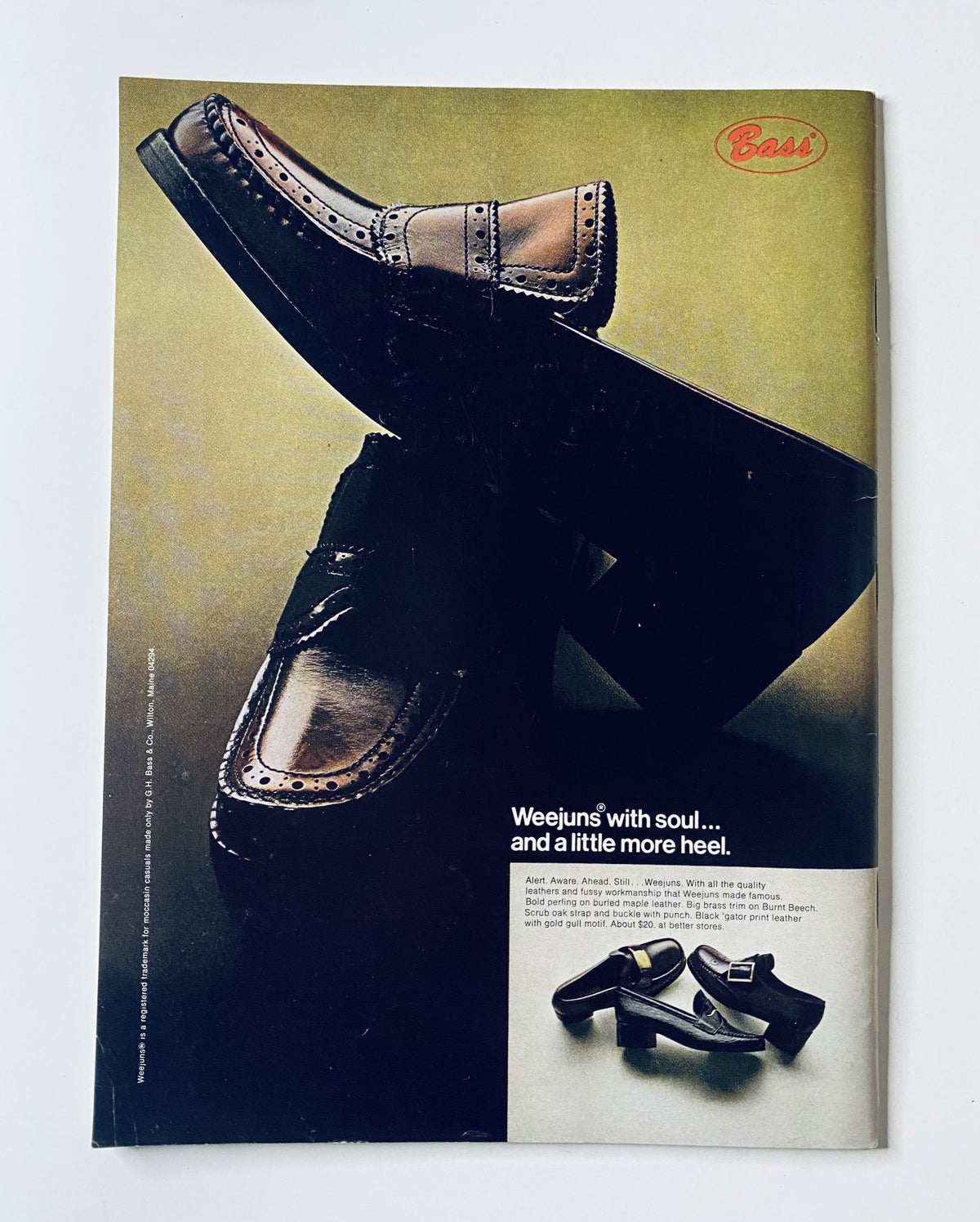 Advertisement for Weejuns shoes in The New Yorker Magazine August 2, 1969, showcasing stylish loafers with a sleek design.