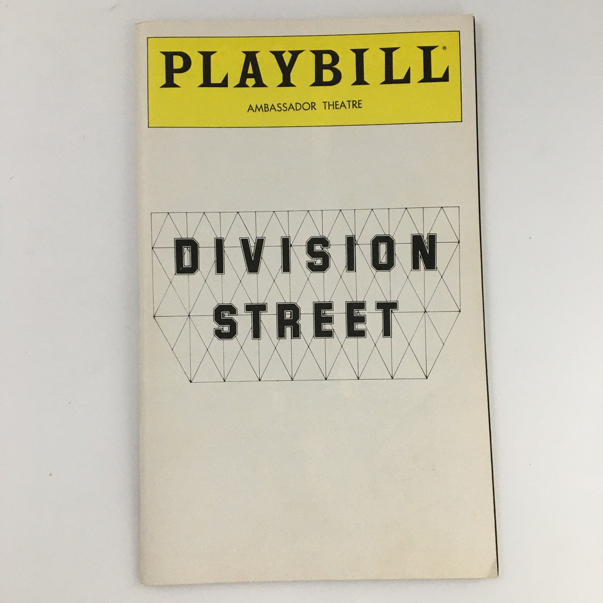 1980 Playbill for 'Division Street' at the Ambassador Theatre featuring the title prominently displayed on the cover.