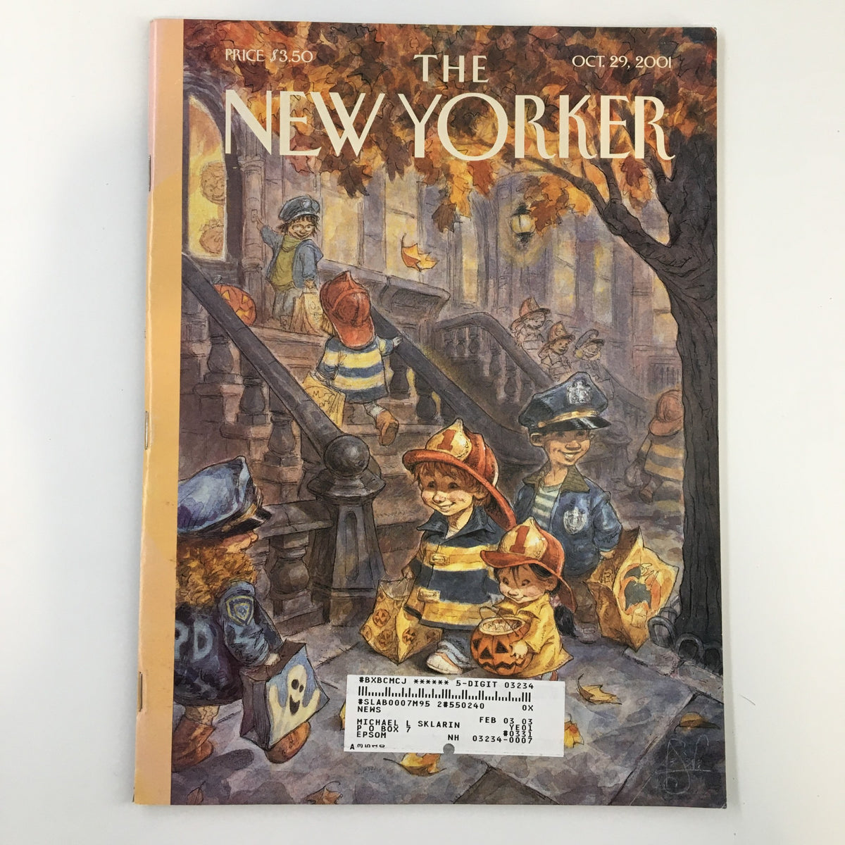 The New Yorker Full Magazine October 29 2001 Local Heroes by Peter de Seve VG