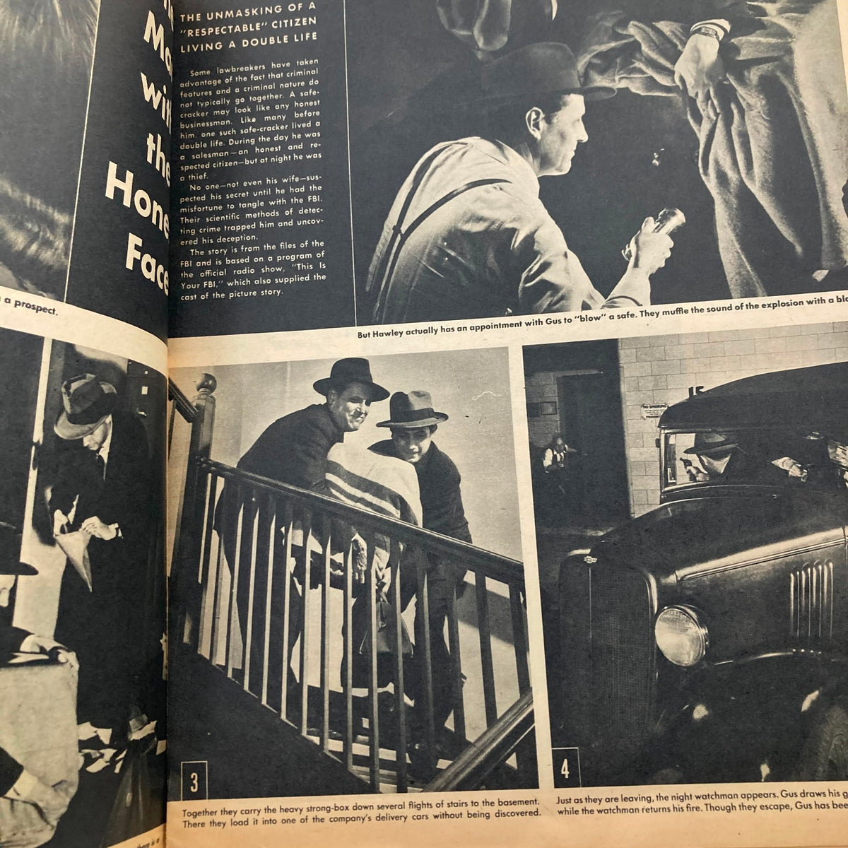 Interior pages of Parade Newspaper Magazine WA Post October 14, 1945, showing an article about a dual-life citizen accompanied by black and white images.
