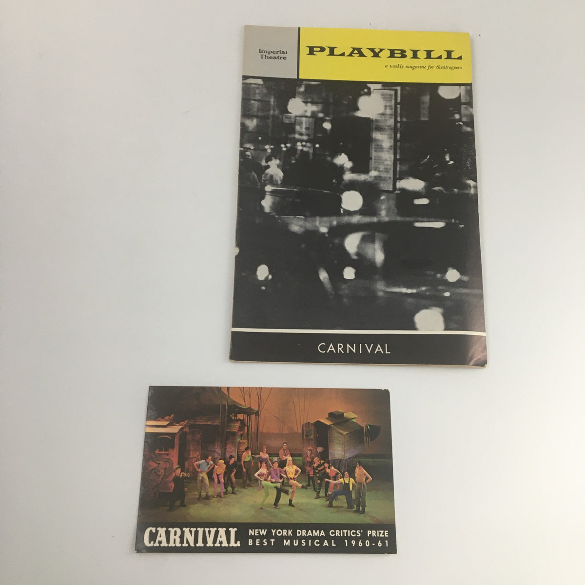 1962 Playbill for the Imperial Theatre production of 'Carnival,' featuring a vintage design and historical context, highlighting the show's significance in Broadway history.