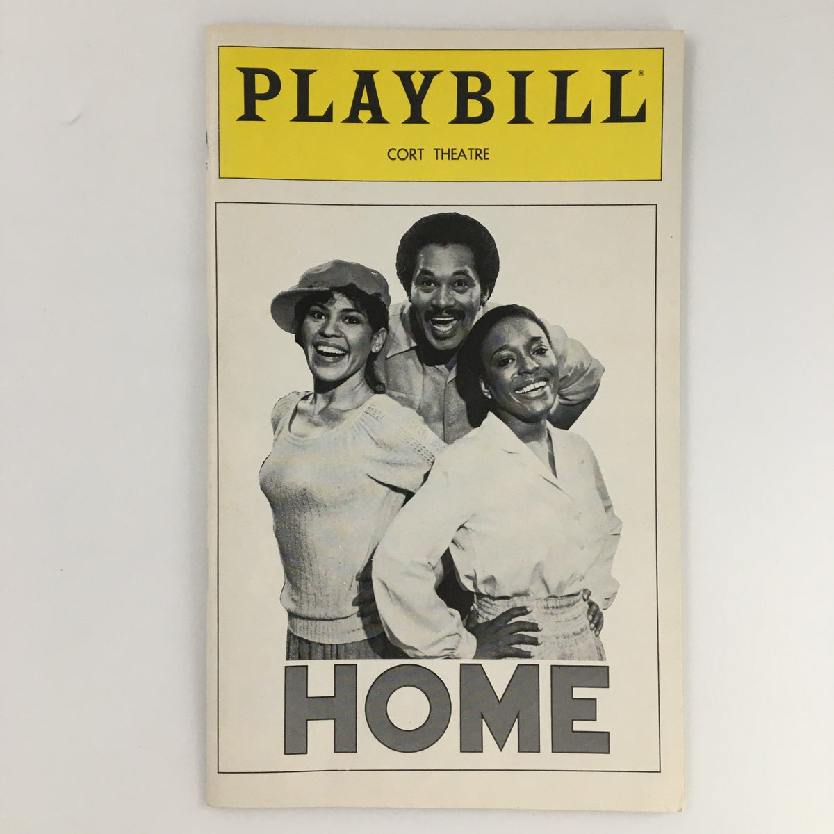 1980 Playbill from Cort Theatre production 'Home' featuring cast members Charles Brown, L. Scott Caldwell, and Michele Shay in a black and white photo.