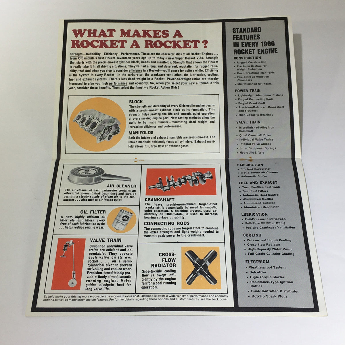 Vintage The Rocket Action Olds 11 Great V-8's 385,375,350,320 HP Engine Catalog