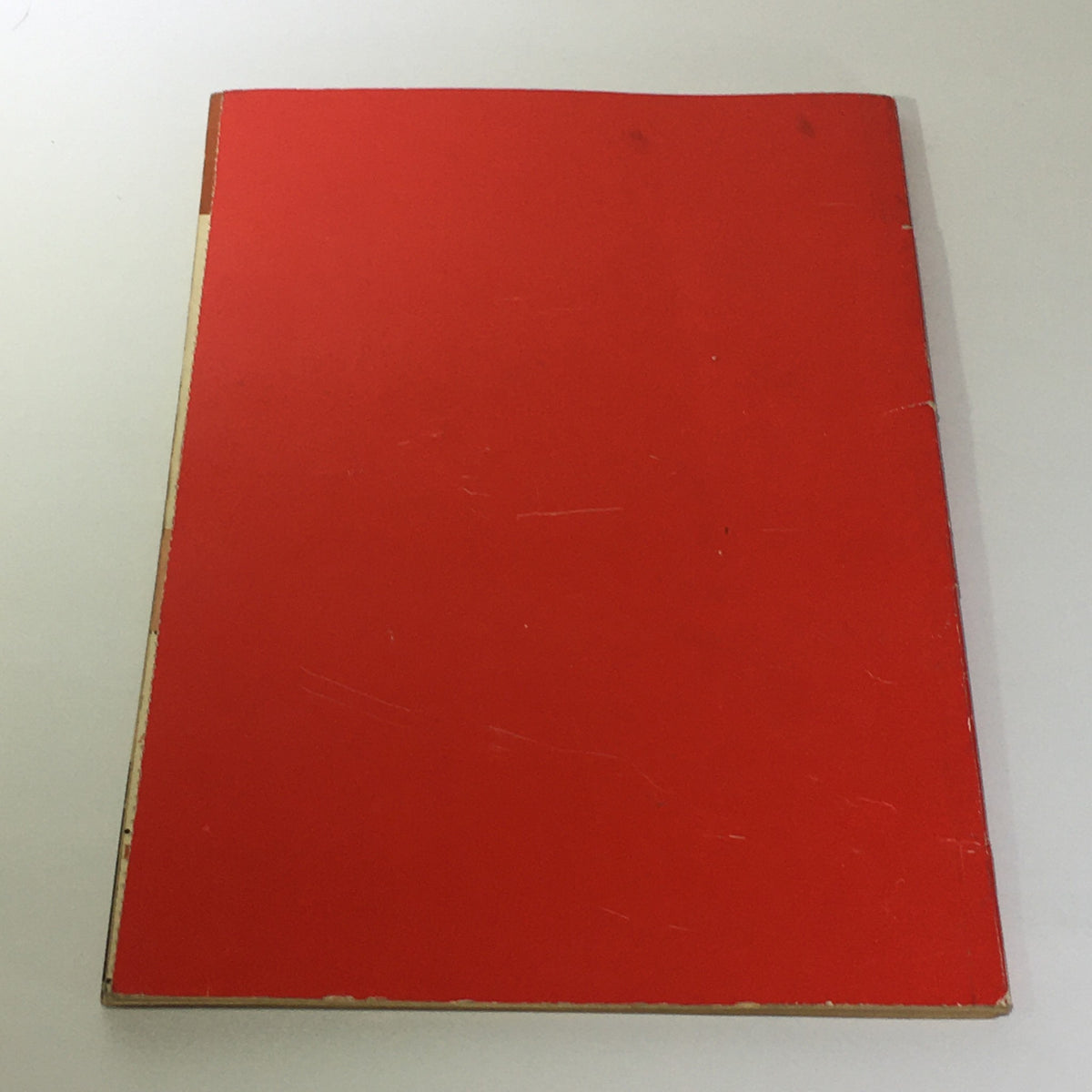 Back cover of the Vintage 1961 3rd Year of Buyer's Digest of New Car Facts Car Catalog Brochure showing a simple red design.