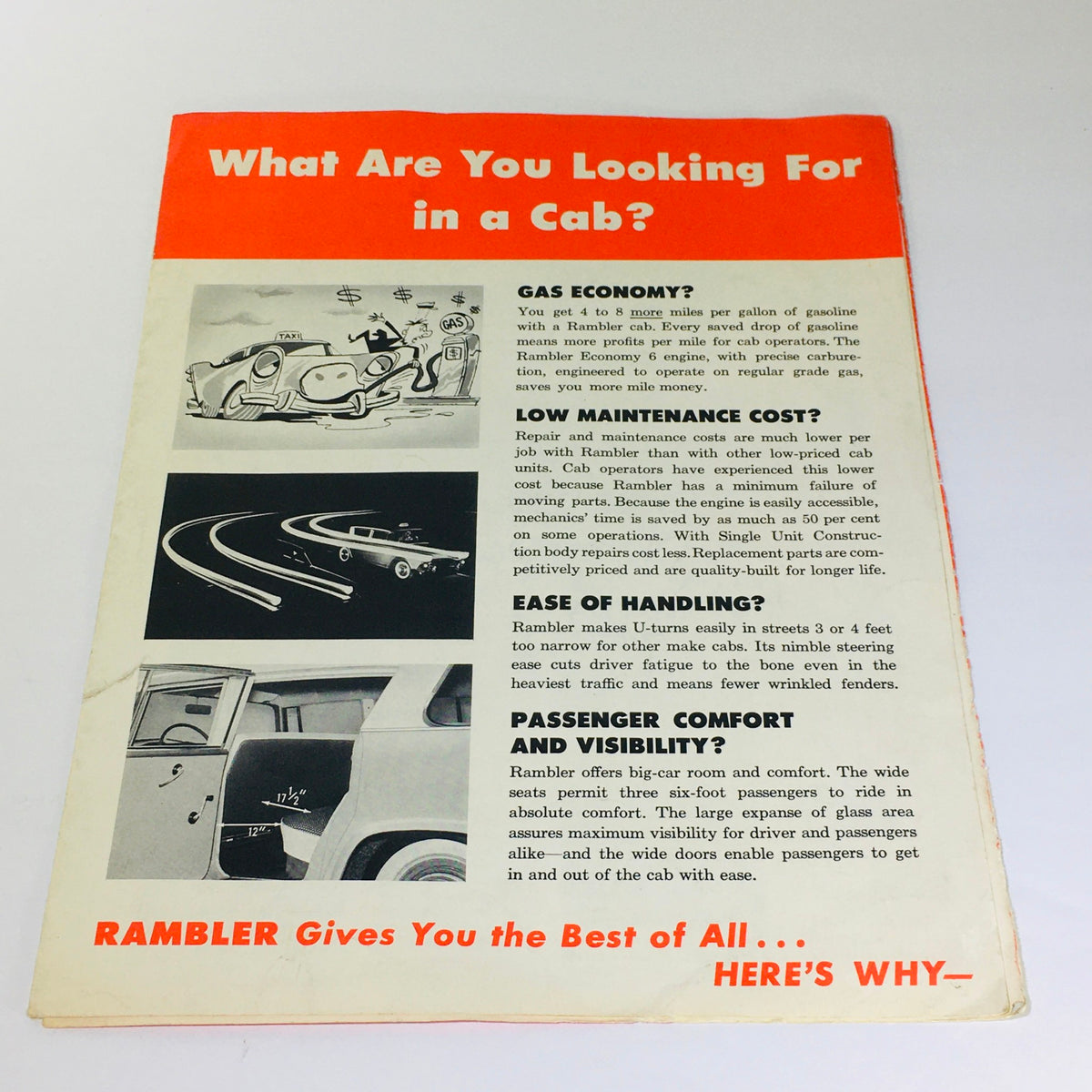 Vintage Rambler Taxicabs All-Coil Heavy Duty Seat Springs Economy 6 Car Catalog