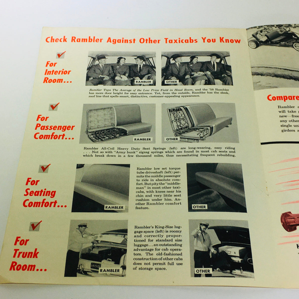 Vintage Rambler Taxicabs All-Coil Heavy Duty Seat Springs Economy 6 Car Catalog