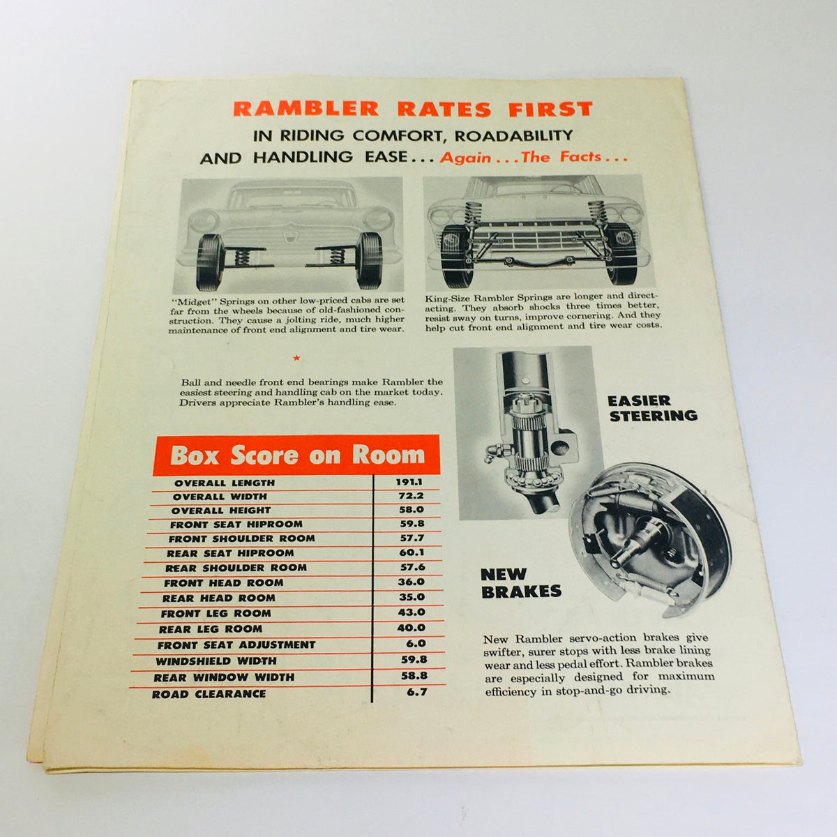 Vintage Rambler Taxicabs All-Coil Heavy Duty Seat Springs Economy 6 Car Catalog